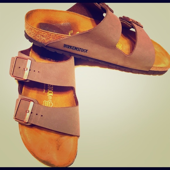 birkenstocks rose gold buckle